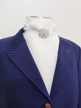 Load image into Gallery viewer, ERA MARY SELF-TIE STOCK - Cream self stripe &quot;Traditional Tie Your Own&quot;  with or without brooch
