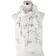 Load image into Gallery viewer, WILLOW Horse Scarf - White, Dusty pink, light grey &amp; cream - Free postage in Australia
