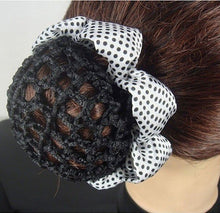 Load image into Gallery viewer, Polka Dot Hair bun cover – Navy, Black, White – Free Postage in Australia
