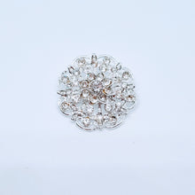 Load image into Gallery viewer, Silver flower brooch with crystals – Free postage in Australia
