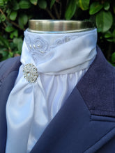 Load image into Gallery viewer, ERA Elle Stock Tie - Soft Ties with Beaded Lace Applique Detail and Brooch
