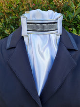 Load image into Gallery viewer, ERA Euro Lyndal Regal Pre-tied Satin Stock Tie - Black &amp; Silver Detail
