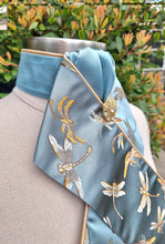 Load image into Gallery viewer, ERA Designer Collection - Pre-tied Stock Tie Plastron - Mint Oriental Brocade - Dragonflies
