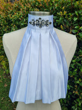 Load image into Gallery viewer, ERA Euro Royale - White satin with Smokey Grey embellishment and silver piping
