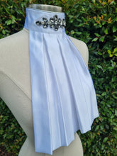 Load image into Gallery viewer, ERA Euro Royale - White satin with Smokey Grey embellishment and silver piping
