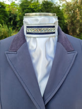 Load image into Gallery viewer, ERA Euro Lyndal Regal White Satin with Crystal &amp; Navy Trim
