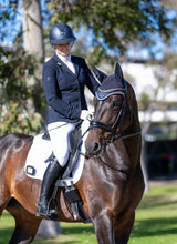 Load image into Gallery viewer, ERA Euro Lyndal Stock Tie - White satin with Rose Gold Embellishment
