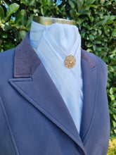 Load image into Gallery viewer, ERA DEB Cotton Self Stripe Pre-tied Stock Tie Cravat with brooch
