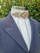 Load image into Gallery viewer, ERA Euro Royale - White satin with Rose Gold embellishment and silver piping
