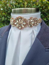 Load image into Gallery viewer, ERA Euro Royale - White satin with Rose Gold embellishment and silver piping
