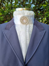 Load image into Gallery viewer, ERA EURO GRACE Stock Tie - White lace and satin with choice of brooch
