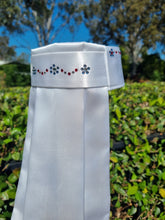 Load image into Gallery viewer, ERA EURO KARA Stock Tie – White pleated satin with Swarovski crystals
