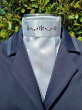 Load image into Gallery viewer, ERA EURO KARA Stock Tie – White pleated satin with Swarovski crystals
