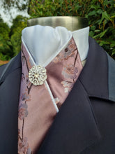 Load image into Gallery viewer, ERA Designer Collection Pre-tied Stock Tie - Cherry Blossoms with silver

