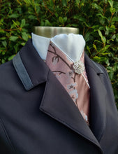 Load image into Gallery viewer, ERA Designer Collection Pre-tied Stock Tie - Cherry Blossoms with silver
