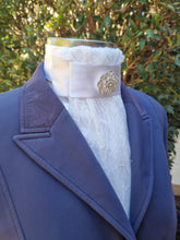 Load image into Gallery viewer, ERA EURO LYNDAL GRACE Stock Tie - White lace and satin with choice of brooch
