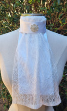 Load image into Gallery viewer, ERA EURO LYNDAL GRACE Stock Tie - White lace and satin with choice of brooch
