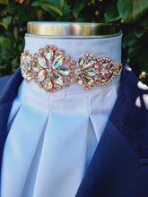 Load image into Gallery viewer, ERA Euro Royale - White satin with Rose Gold embellishment and silver piping
