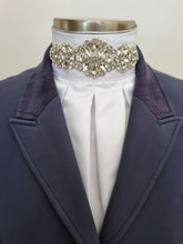 Load image into Gallery viewer, ERA Euro Royale - White satin with Silver embellishment and Silver piping
