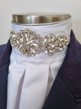 Load image into Gallery viewer, ERA Euro Royale - White satin with Silver embellishment and Silver piping
