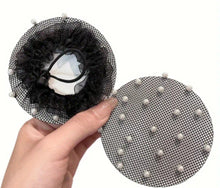 Load image into Gallery viewer, Elegant Pearl hair bun cover - Black - Free postage in Australia
