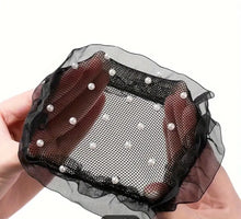 Load image into Gallery viewer, Elegant Pearl hair bun cover - Black - Free postage in Australia
