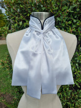 Load image into Gallery viewer, ERA Elle Split Collar Stock Tie - Soft Ties with Split collar, black piping, Swarovski elements and Brooch (Copy)
