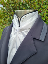 Load image into Gallery viewer, ERA Elle Split Collar Stock Tie - Soft Ties with Split collar, black piping, Swarovski elements and Brooch (Copy)
