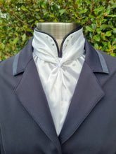 Load image into Gallery viewer, ERA Elle Split Collar Stock Tie - Soft Ties with Split collar, black piping, Swarovski elements and Brooch (Copy)
