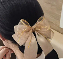 Load image into Gallery viewer, Shelly Hair Barrette –  Gold, Navy Blue &amp; Black
