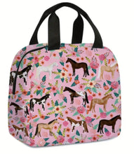 Load image into Gallery viewer, Floral Horse Print Insulated Lunch Cooler Bag - Various colours

