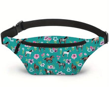 Load image into Gallery viewer, Horse Print Cross Body or Bum Bag in Green
