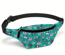 Load image into Gallery viewer, Horse Print Cross Body or Bum Bag in Green
