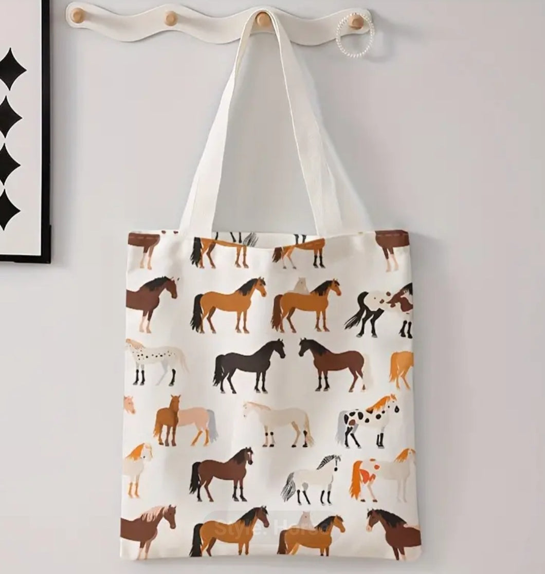 Horse Print Tote Carry Bag