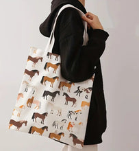 Load image into Gallery viewer, Horse Print Tote Carry Bag
