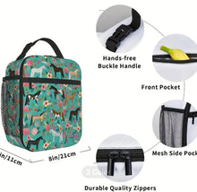 Load image into Gallery viewer, Pink Floral Horse Print Lunch Box Insulated bag

