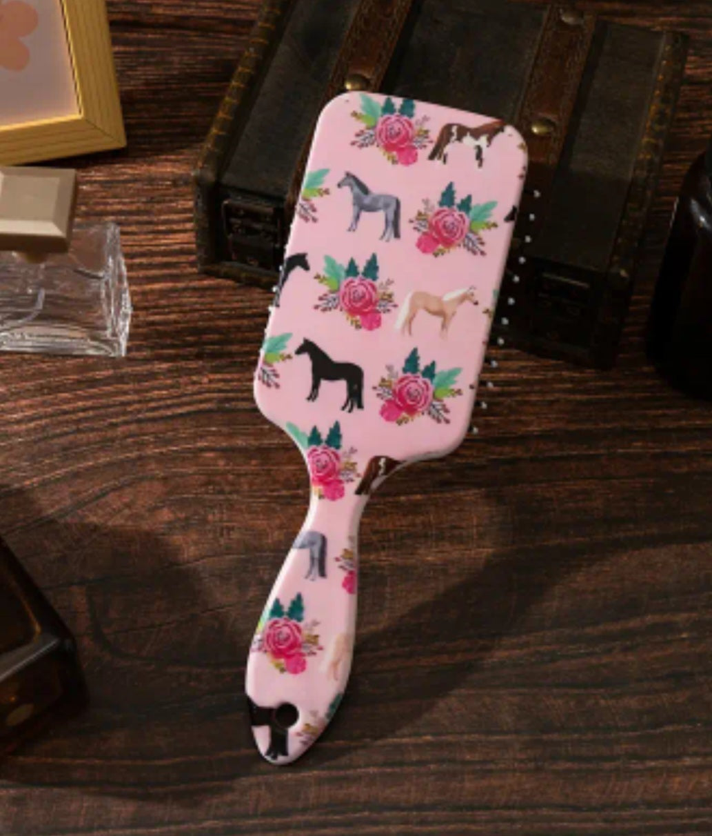 Floral Horse Print Hair brush