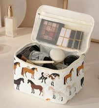 Load image into Gallery viewer, Horse Print Make Up/ Toiletry Bag
