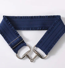 Load image into Gallery viewer, Equestrian Frill Snaffle Belts - Navy, Dusty Pink, Silver/Grey, Black  - FREE Post in AU

