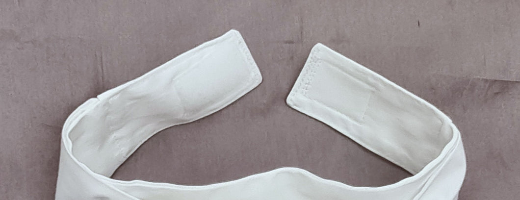 ERA Euro Lyndal Regal Stock Tie - White Satin with White ribbon and Pearl & crystal trim