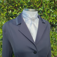Load and play video in Gallery viewer, ERA Elle Stock Tie - Soft Ties with white lace and silver thread, silver piping and Brooch
