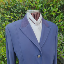 Load and play video in Gallery viewer, ERA SOPHIE STOCKTIE - Cream &amp; brown with silver metallic &amp; brown V piping, Swarovski crystals and silver brooch
