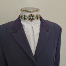 Load and play video in Gallery viewer, ERA Euro Royale - White satin with Emerald Green embellishment and gold piping
