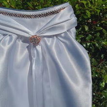 Load and play video in Gallery viewer, ERA Elle Stock Tie - Soft Ties with Rose Gold &amp; clear crystal trim, piping and Brooch
