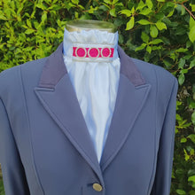 Load and play video in Gallery viewer, ERA EURO REGAL STOCK TIE - White satin, silver piping, hot pink trim and crystal rings
