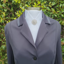 Load and play video in Gallery viewer, ERA ALEX STOCK TIE - White Waffle Weave poly/cotton with pleated centre &amp; brooch
