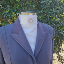 Load and play video in Gallery viewer, ERA Euro Katharina Pre-tied Stock Tie Plastron - White Satin with Swarovski Crystals
