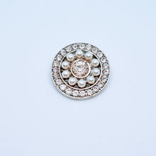 Load image into Gallery viewer, Round small pearl &amp; crystal brooch – Free postage in Australia
