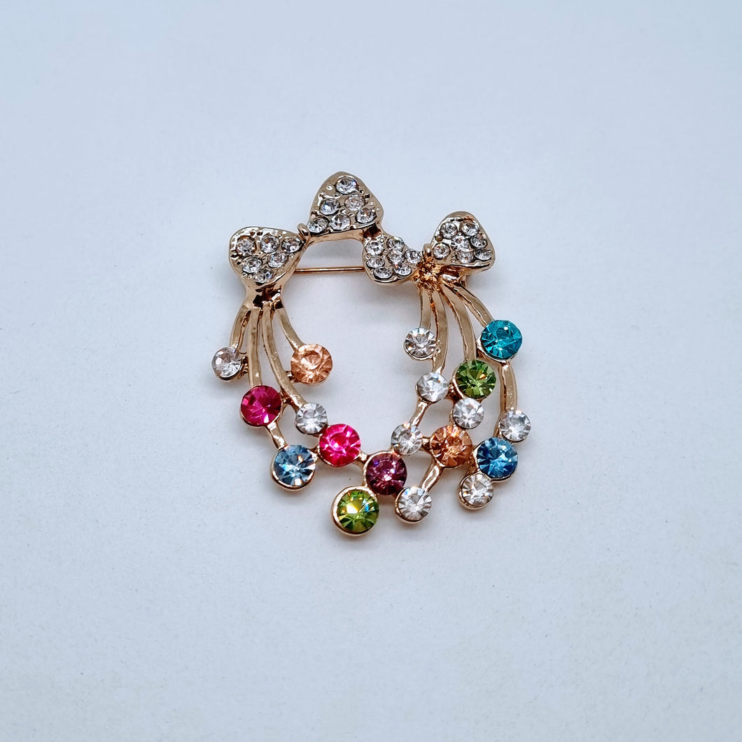 Coloured gold crystal Brooch – Free postage in Australia