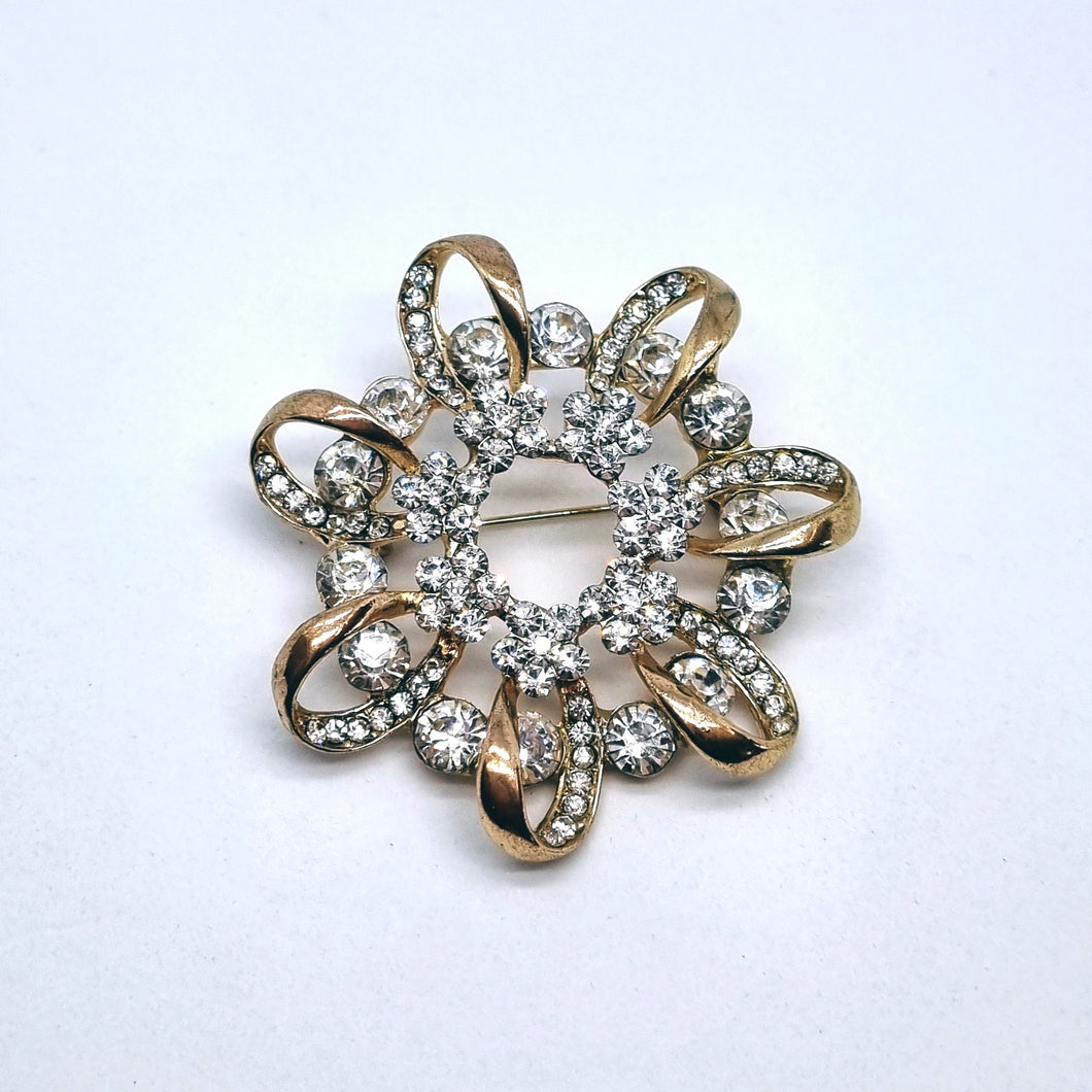 Large gold crystal Brooch – Free postage in Australia